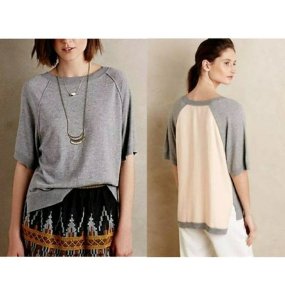 Anthropologie Moth East Falls Color-block Short-sleeve Shirt size Small